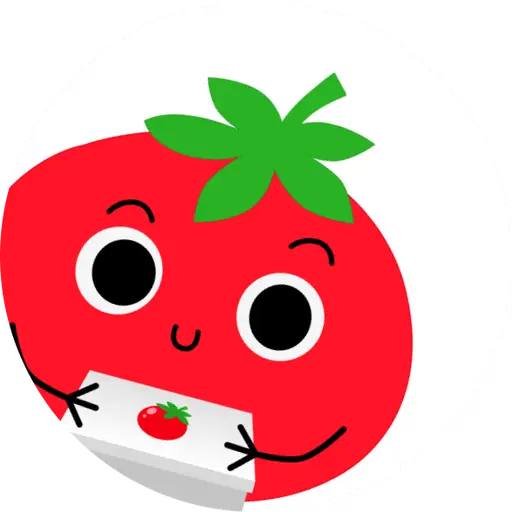 Мультяшний помідор з коробкою