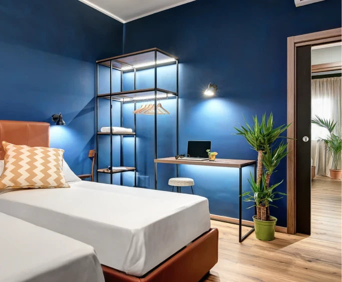  "Modern boutique hotel interior in central Naples