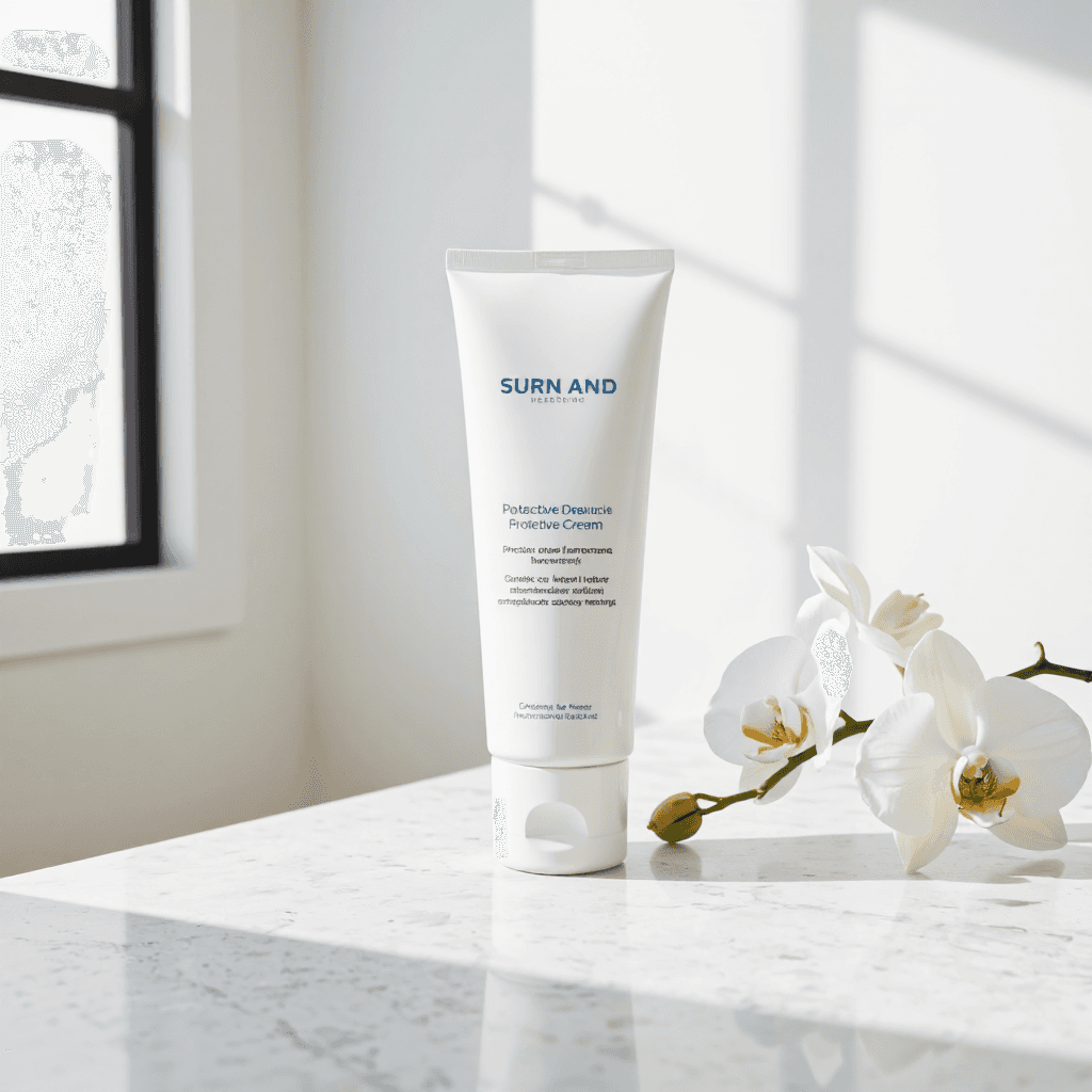 product photography of tube of intensive cream for skin care