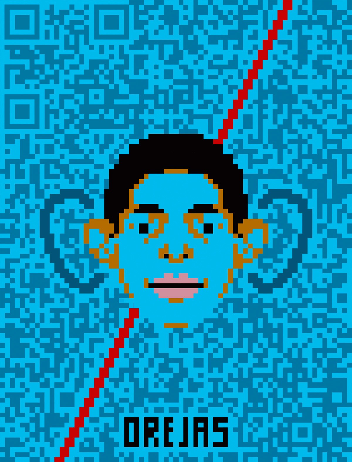 Pixel illustration of the peruvian footballer Edison Flores for Tschuttiheftli 2018.