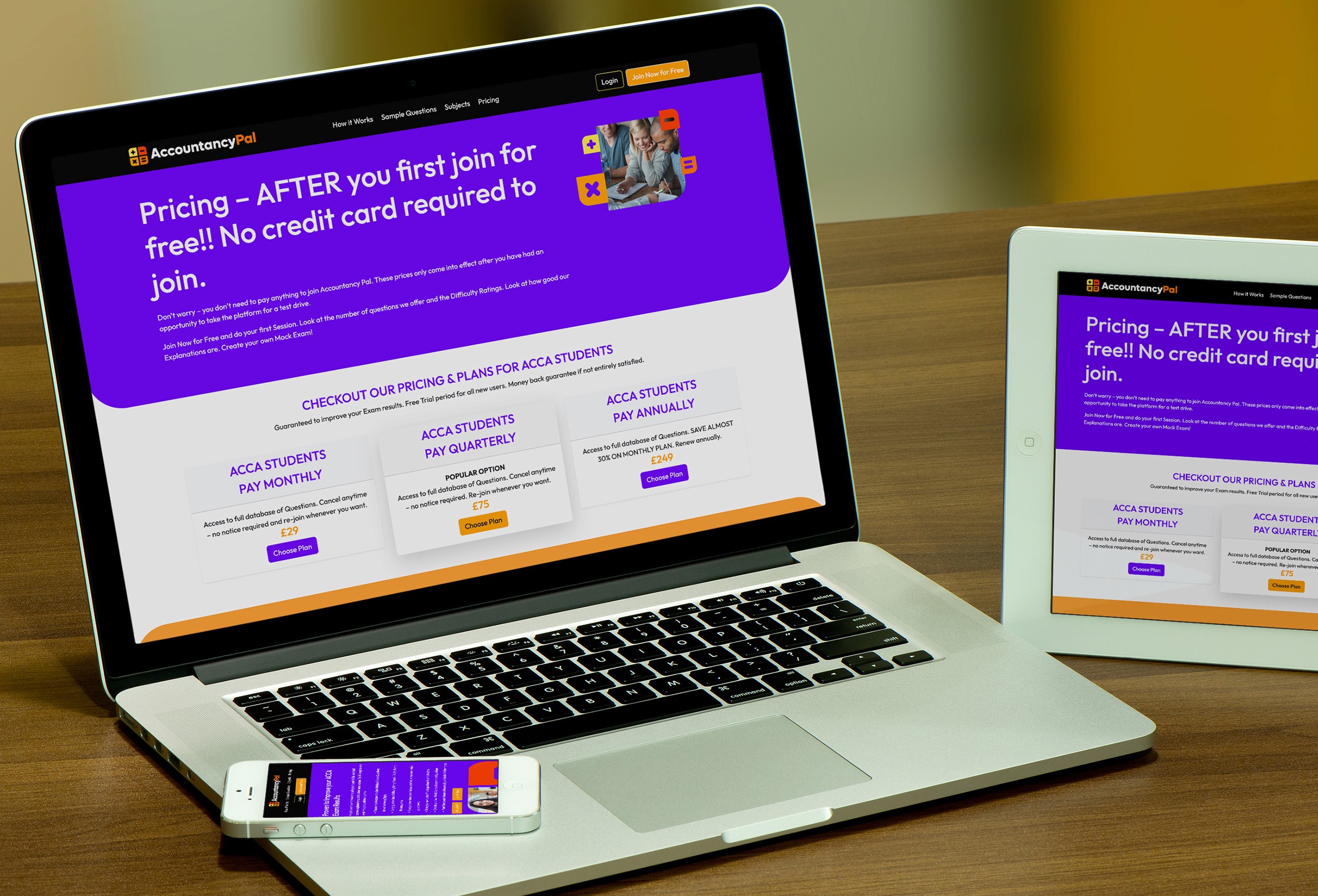 Accountancy Exam website design