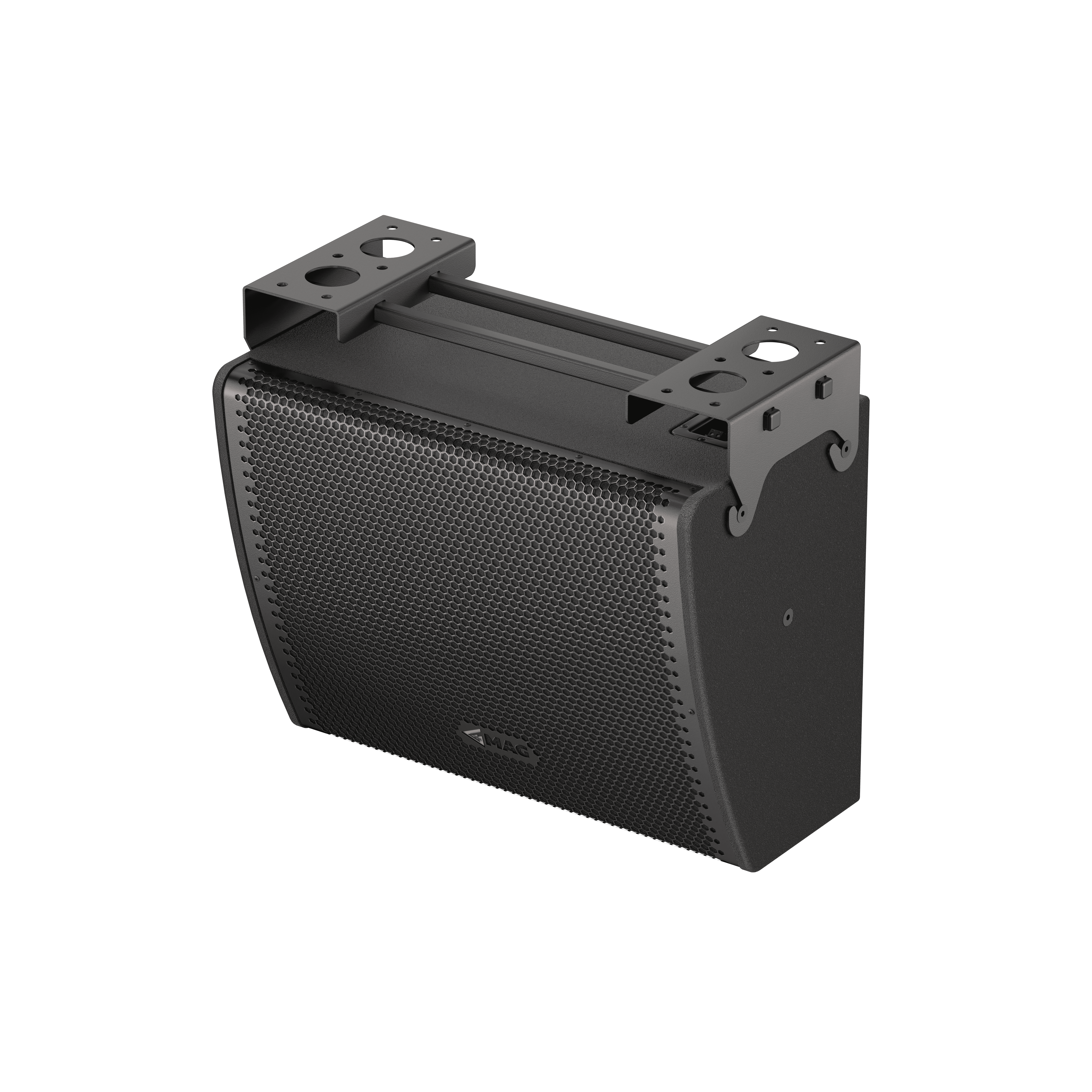 Black speaker with mounting bracket