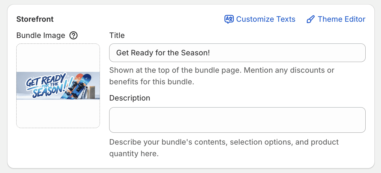 Customizing the bundle page design in Bundly