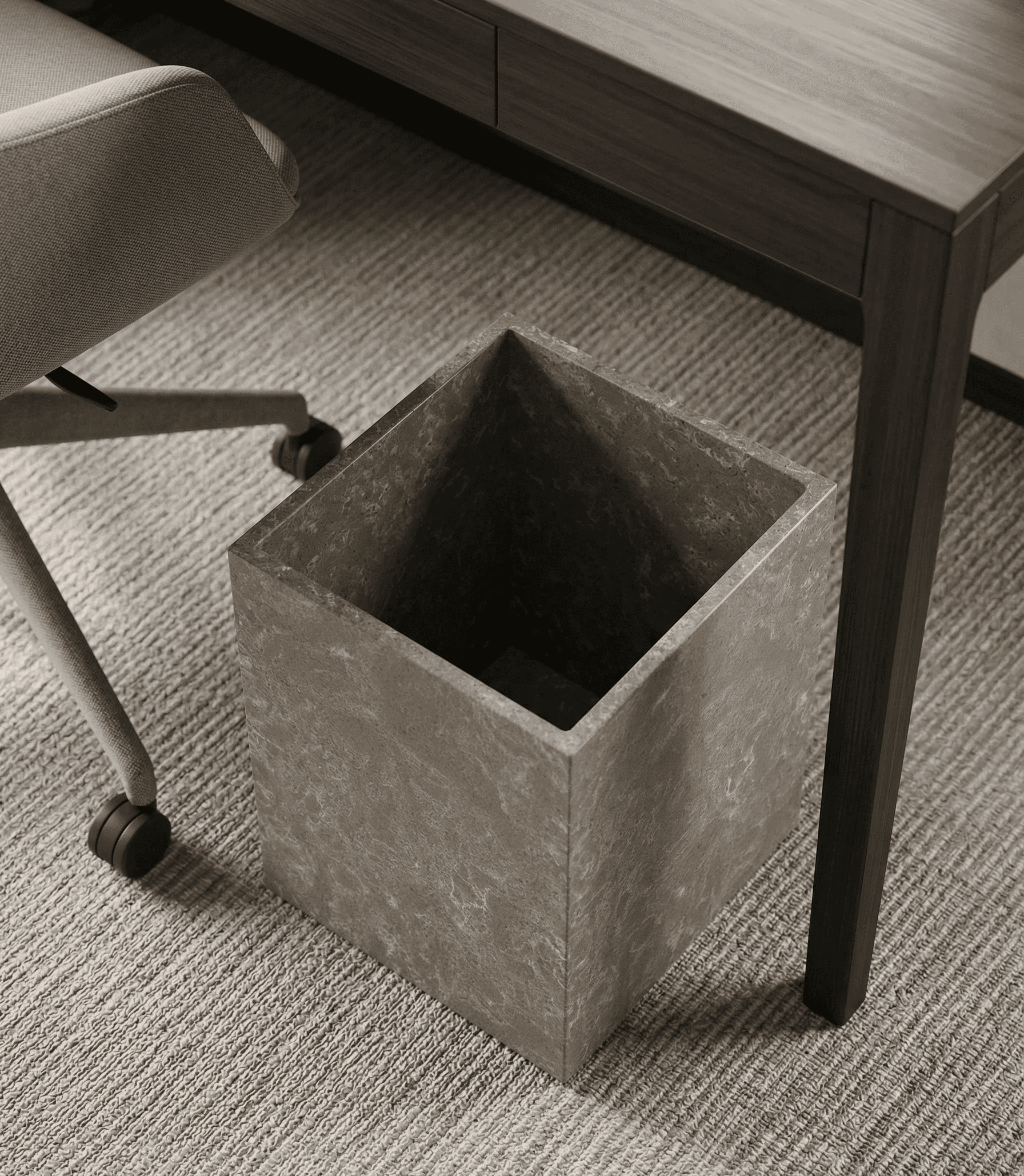 recycled stone waste bin
