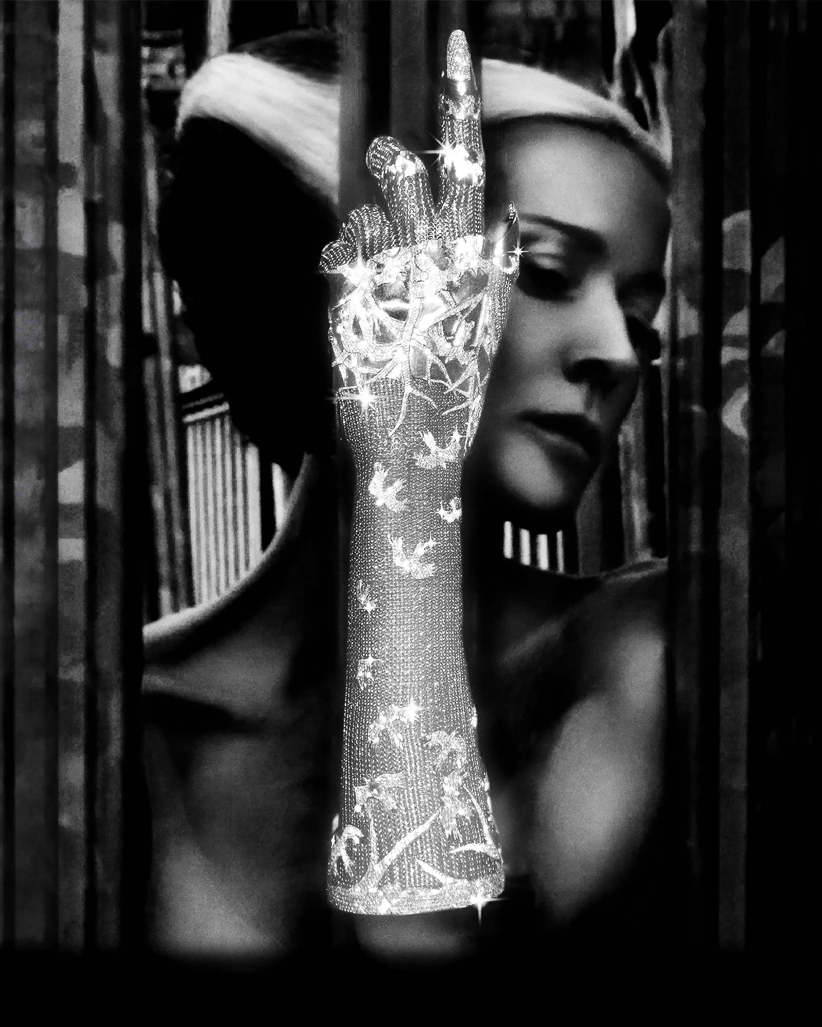 The historic Contra Mundum white gold and diamond armour glove, custom created for fashion icon Daphne Guinness by master craftsman Shaun Leane.