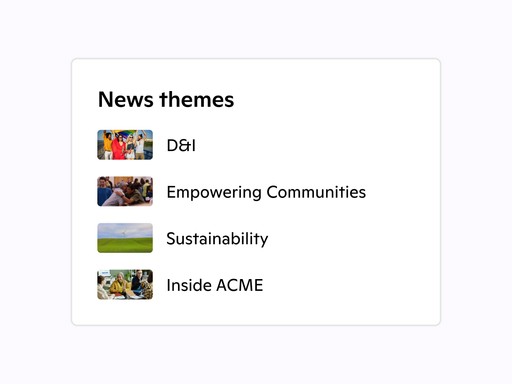 News themes example list
