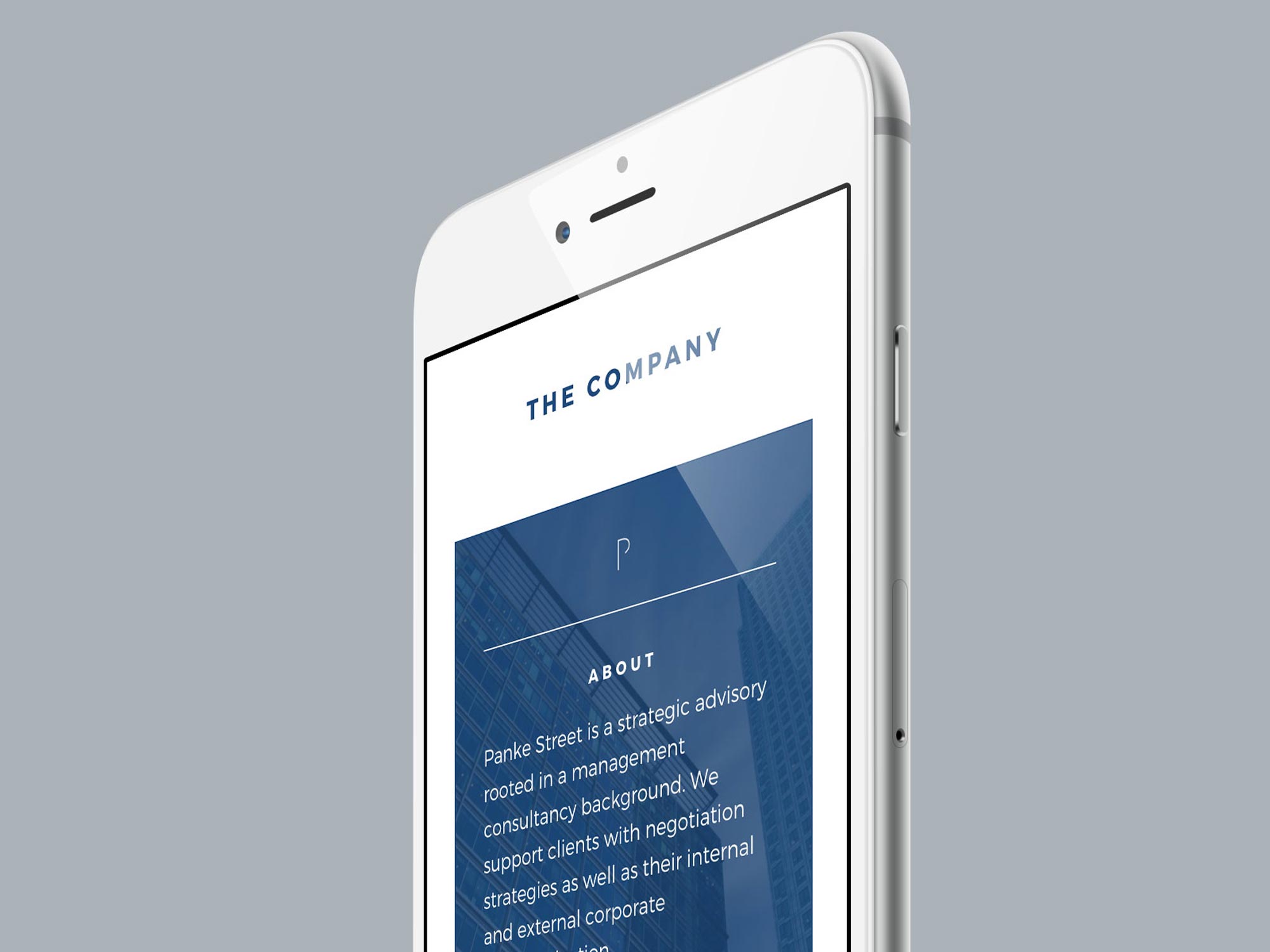 Mobile website mockup