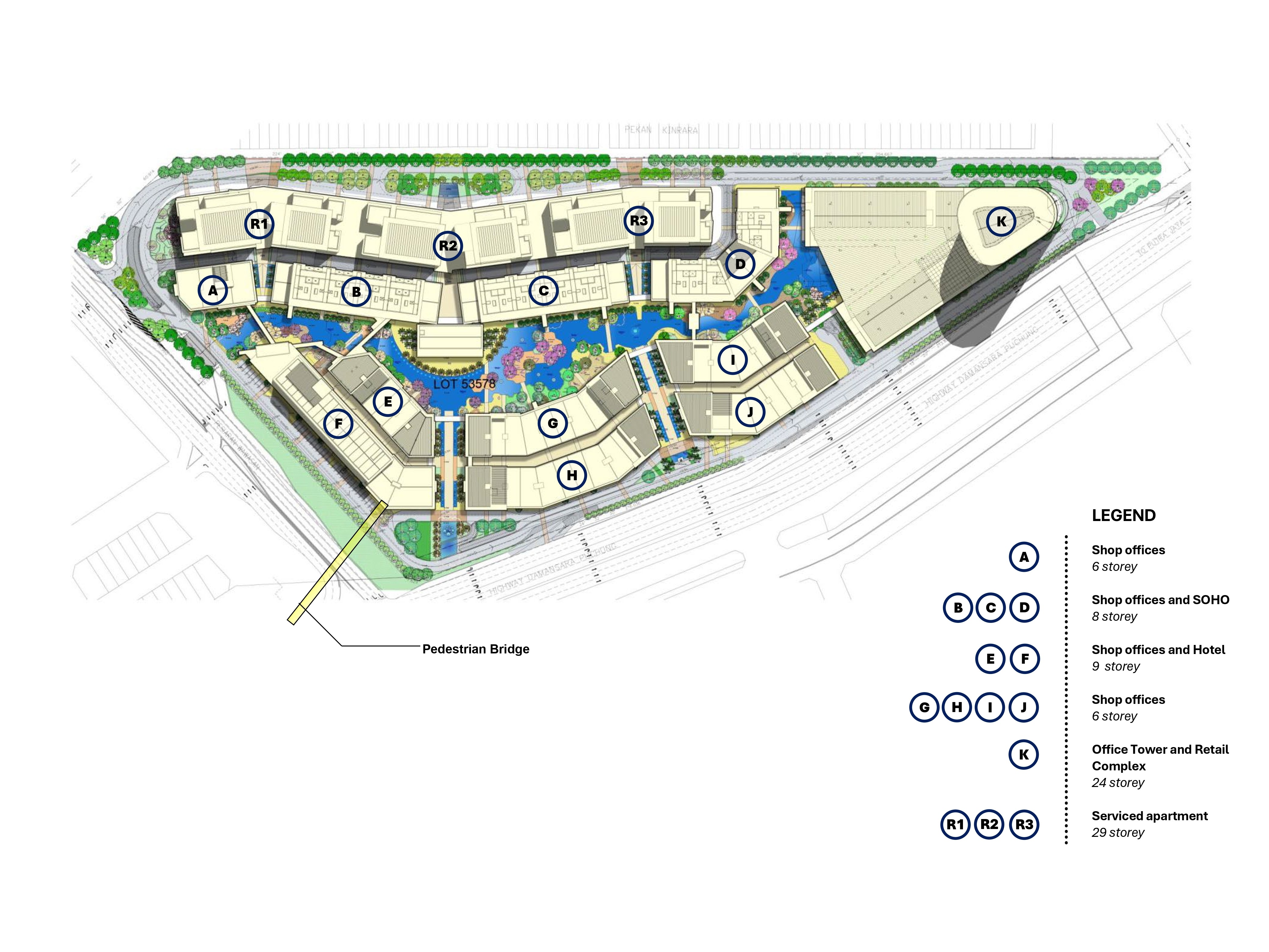 Concept sketches of Setia Walk project by Asima Architects