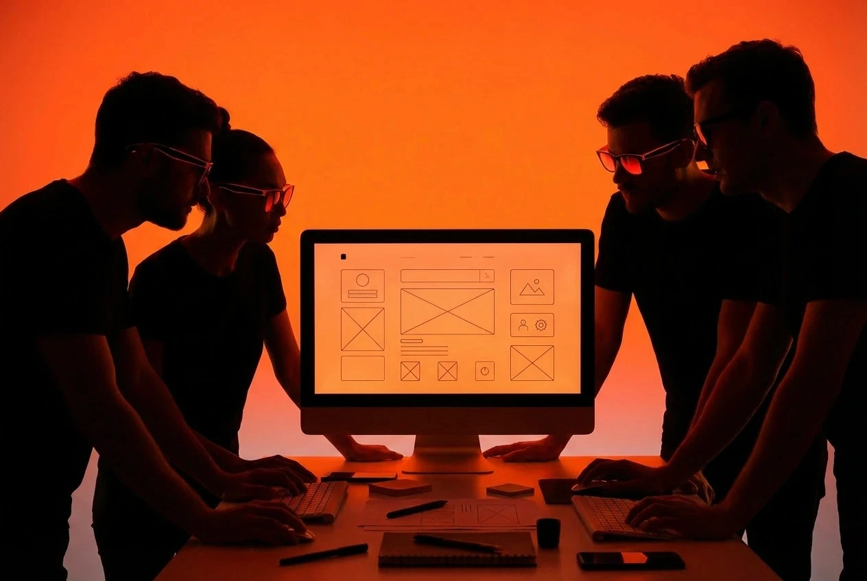 Equipo creativo desarrollando diseño y contenido enfocado en convertir.