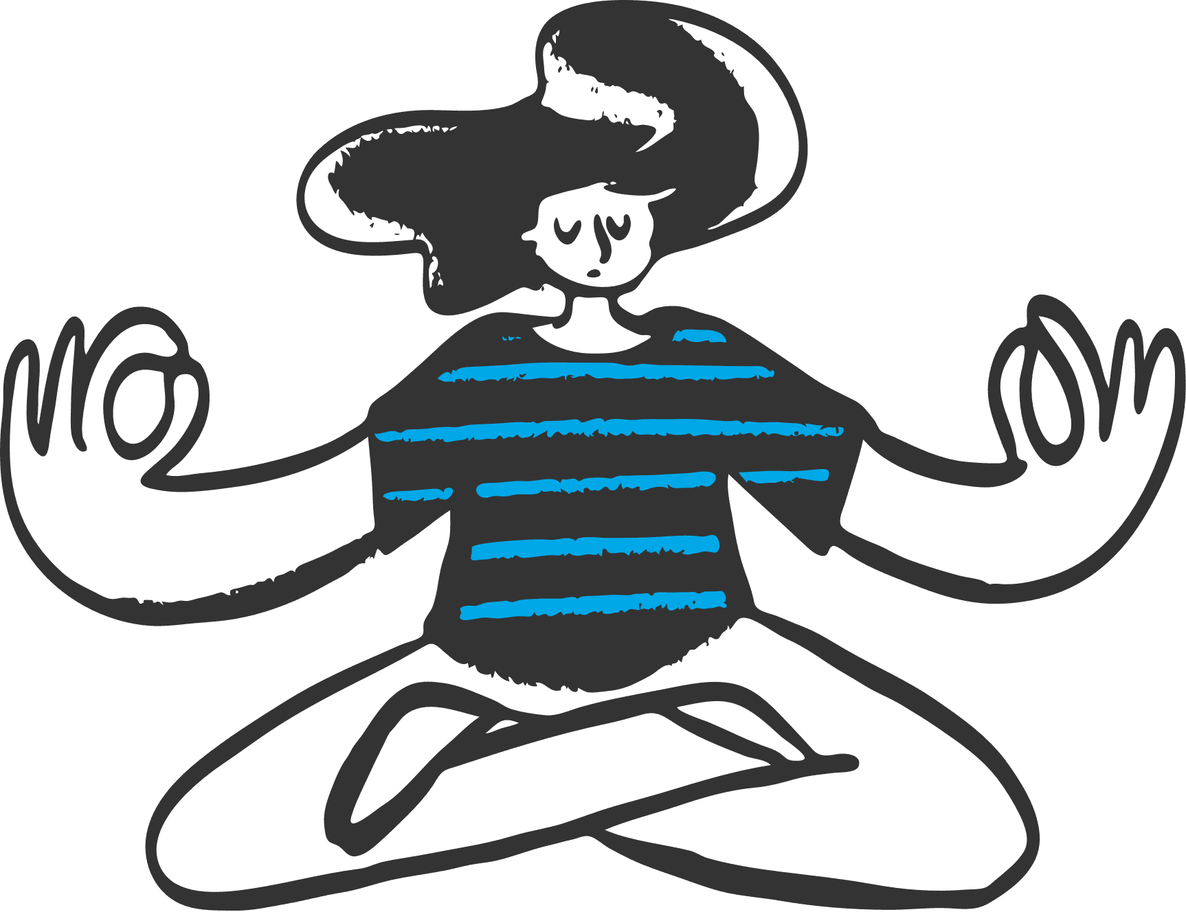 Illustration of a woman in a peaceful yoga pose