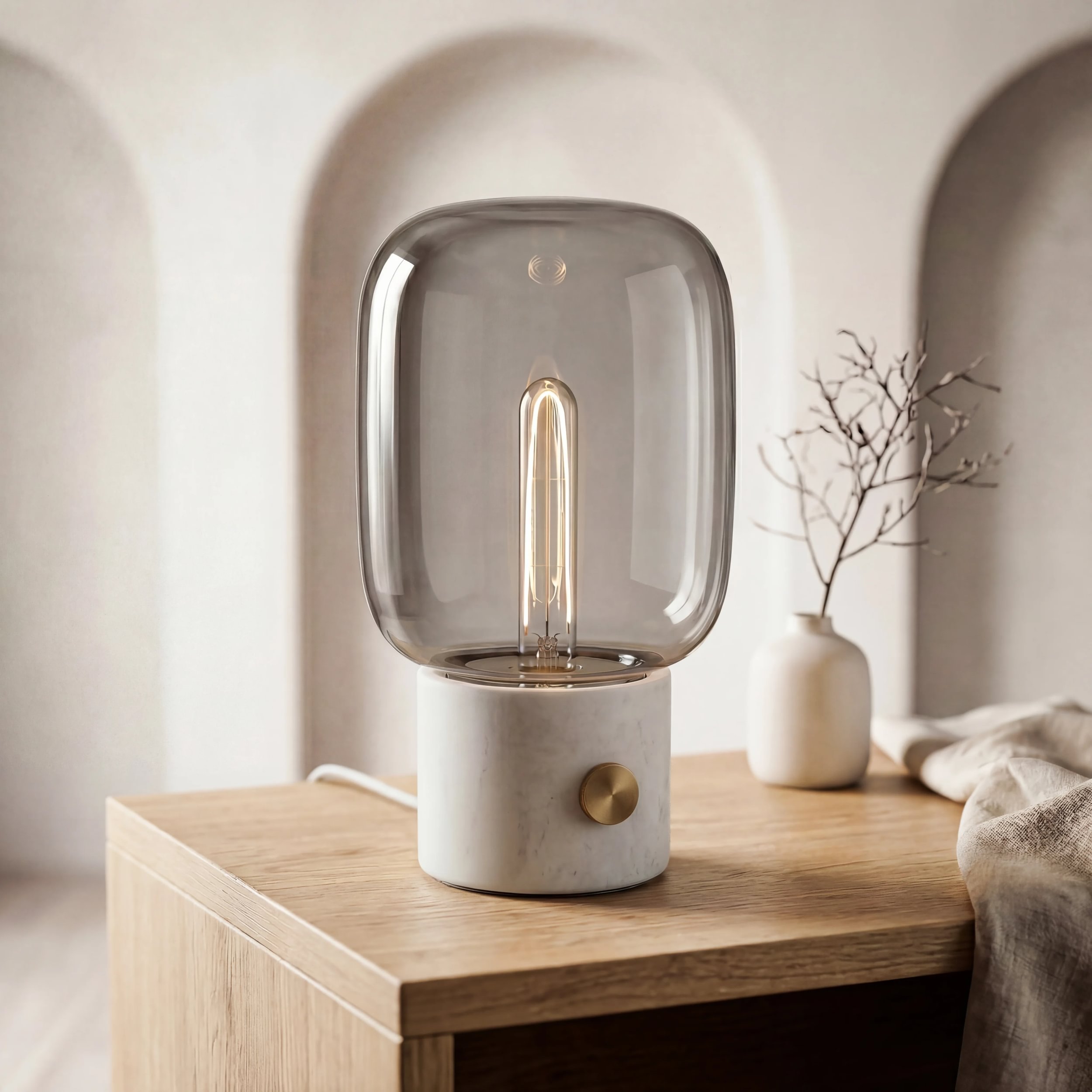 Niche Modern portable blown glass table lamps for accent and task lighting in residential and hospitality settings in BC
