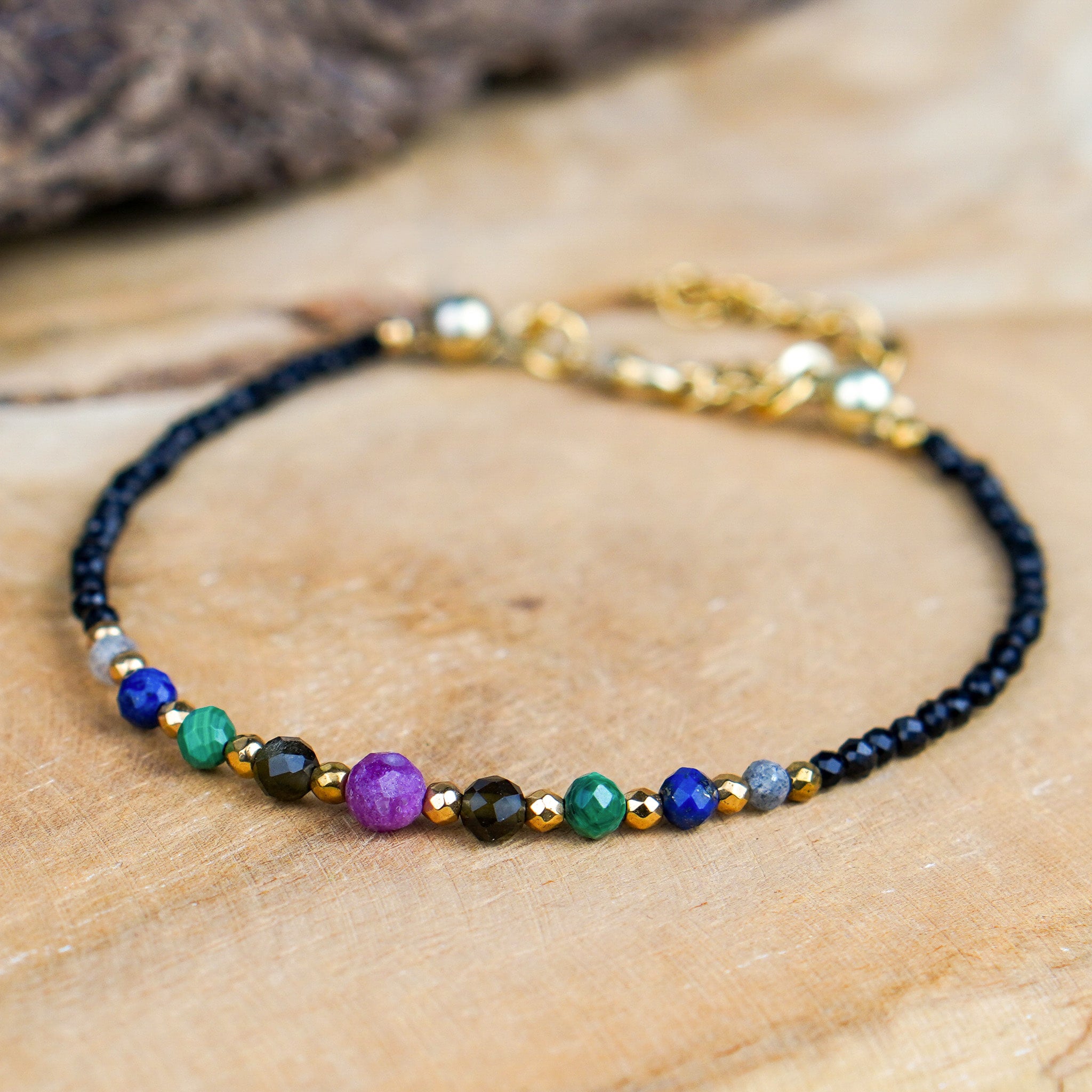 Barnsoletka znak zodiaku strzelec z kamieni naturalnych złota