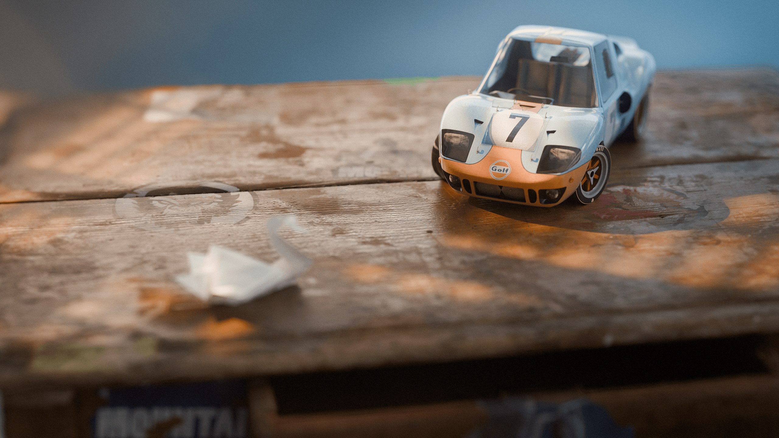 car and origami render