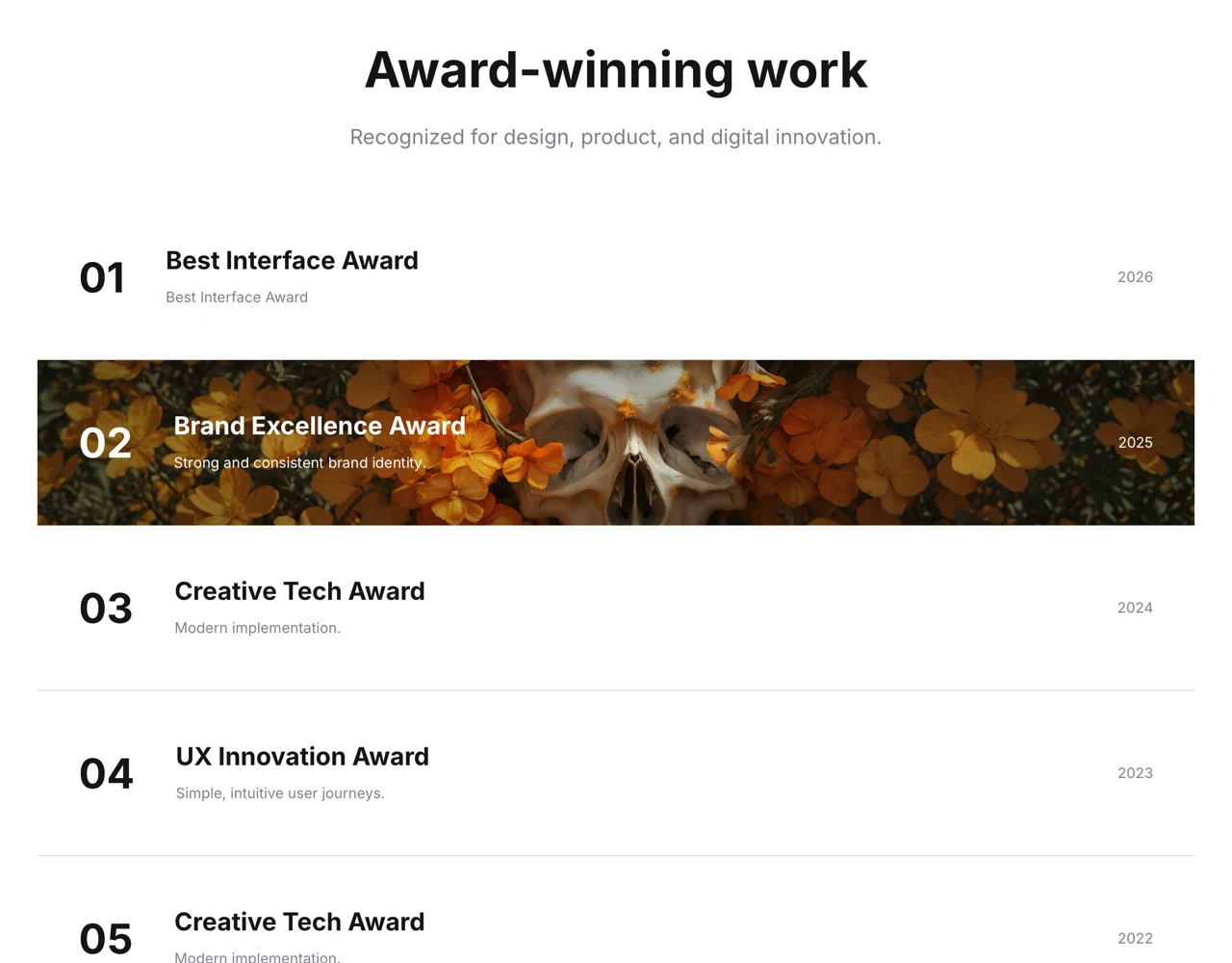 Framer Award Section - Frameblox UI
