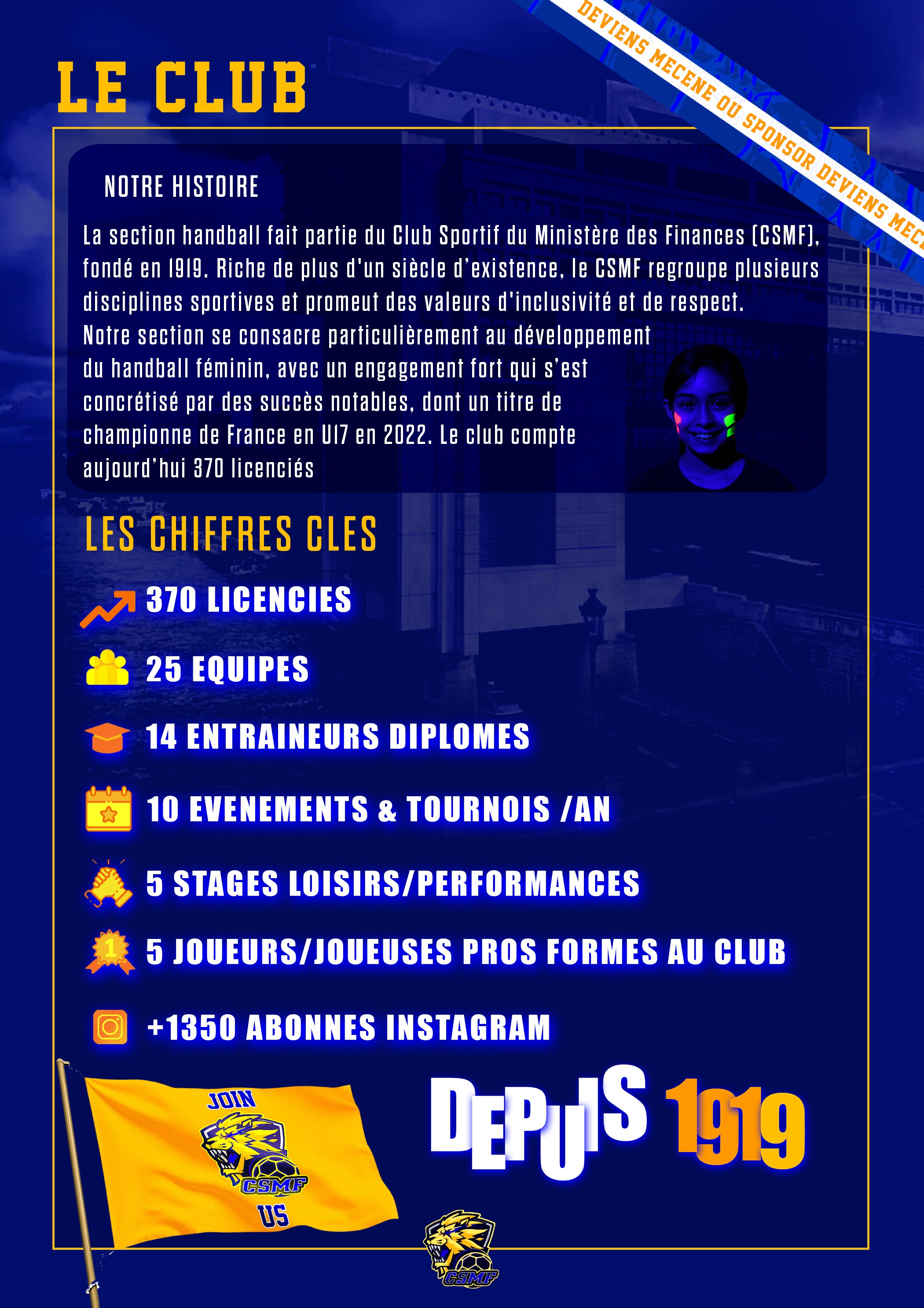 Chiffres clés du CSMF Handball Paris 75017