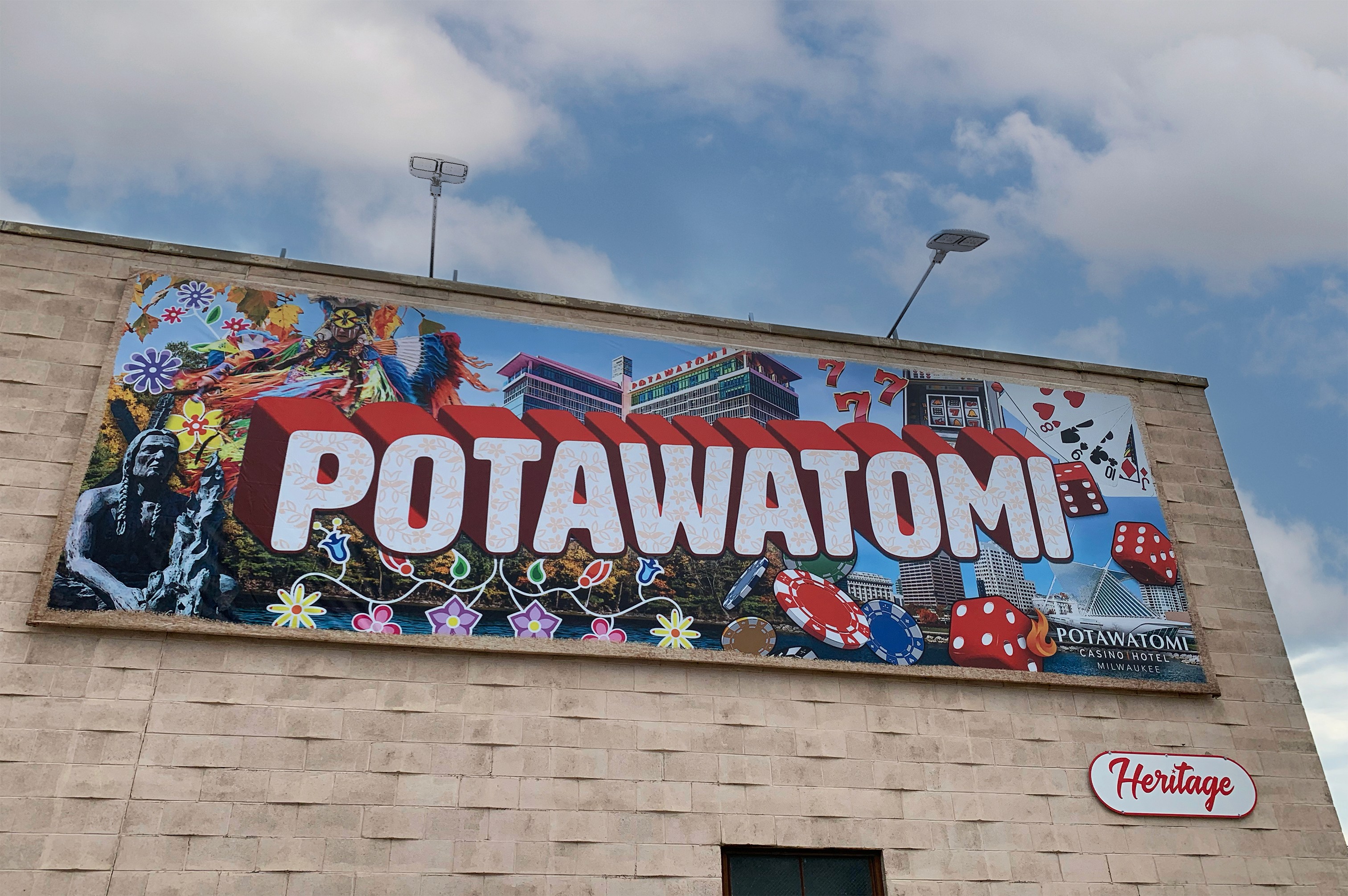 Photo of the Potawatomi mural billboard