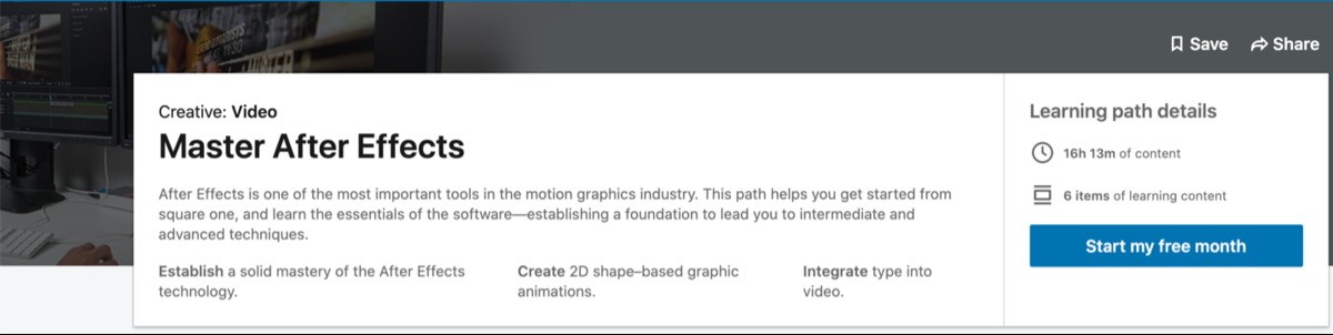 This course to Master After Effects is relatively long with around 16 hours of video content. However, once you finish it, you’ll know all the essentials of the software—even if you're a complete beginner right now. Also, you can earn a certificate of completion, making it a great option if you’re seeking an After Effects certification course.