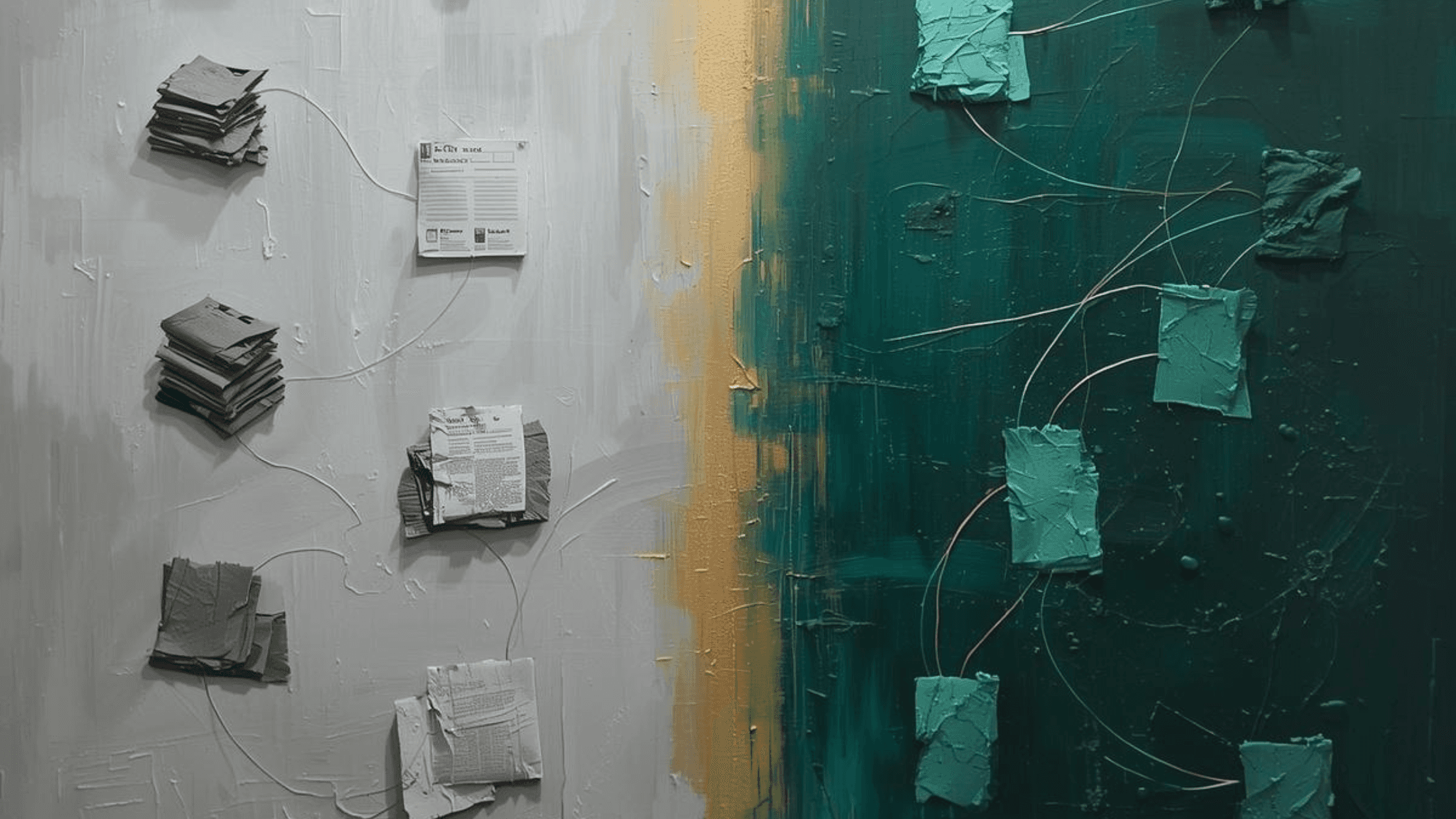 Connected documents across systems symbolizing AI agents automating HR and finance workflows