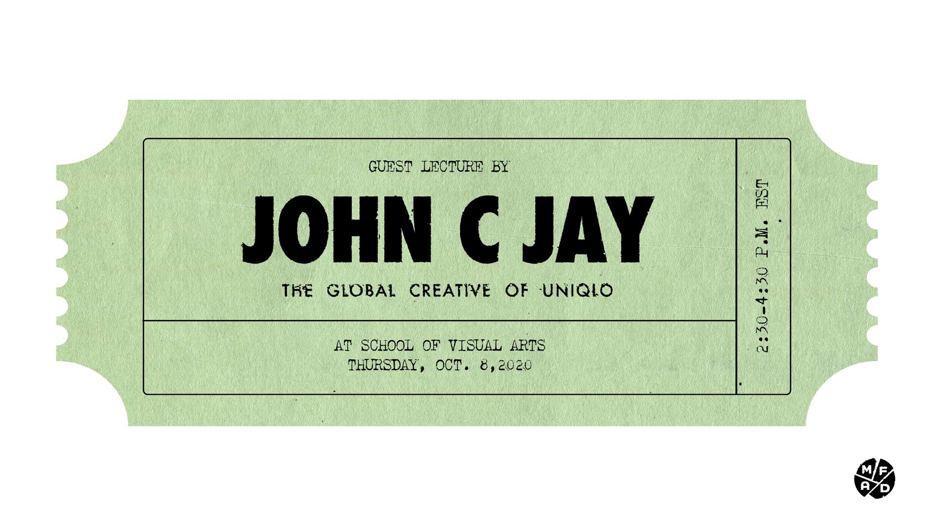 JOHN JAY LECTURE MOVIE TICKET GRAPHIC