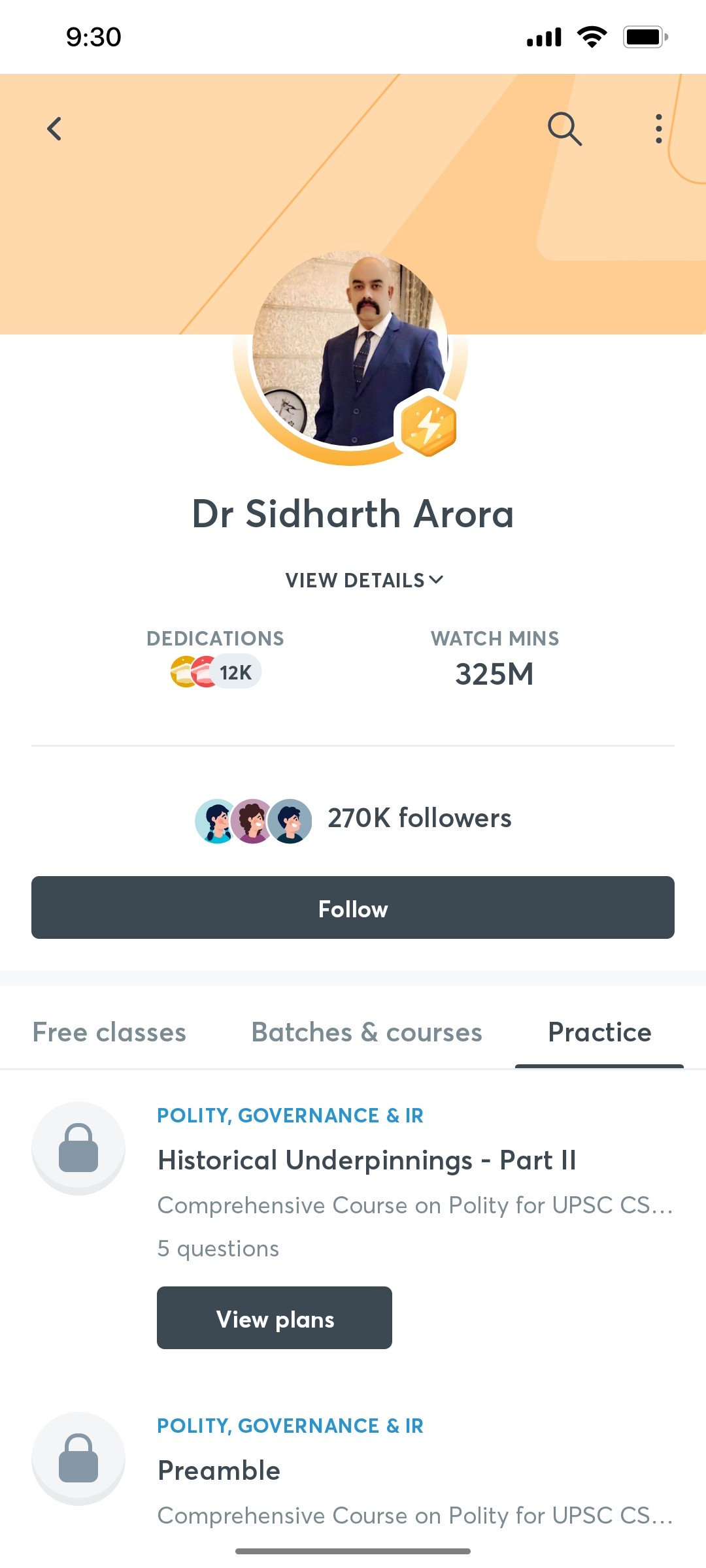 Unacademy Practice Screen