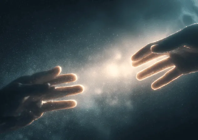 2 Hands getting closer in space