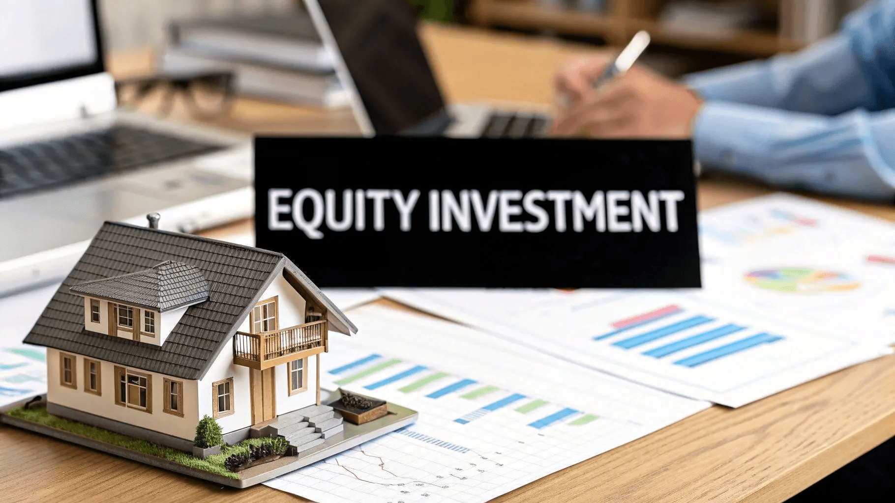 Real estate model with equity sign - Best Real Estate Financial Modeling Course