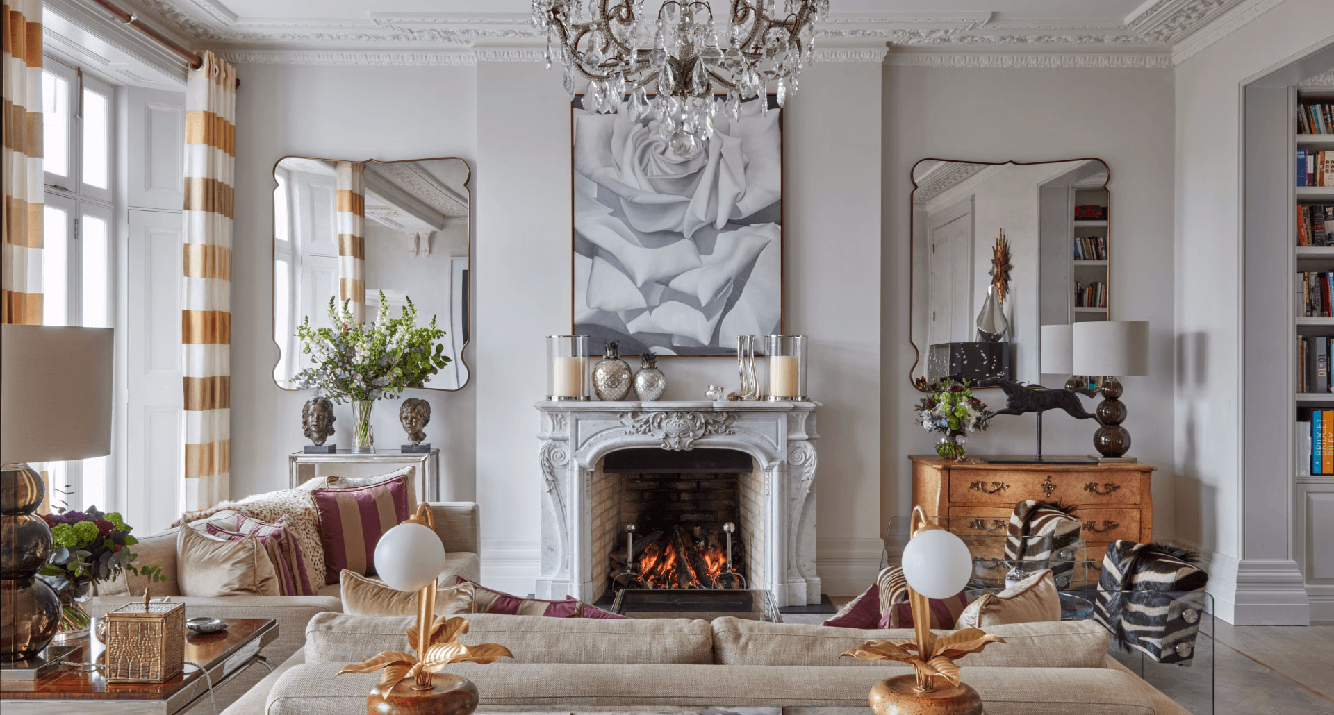 interior with a fireplace