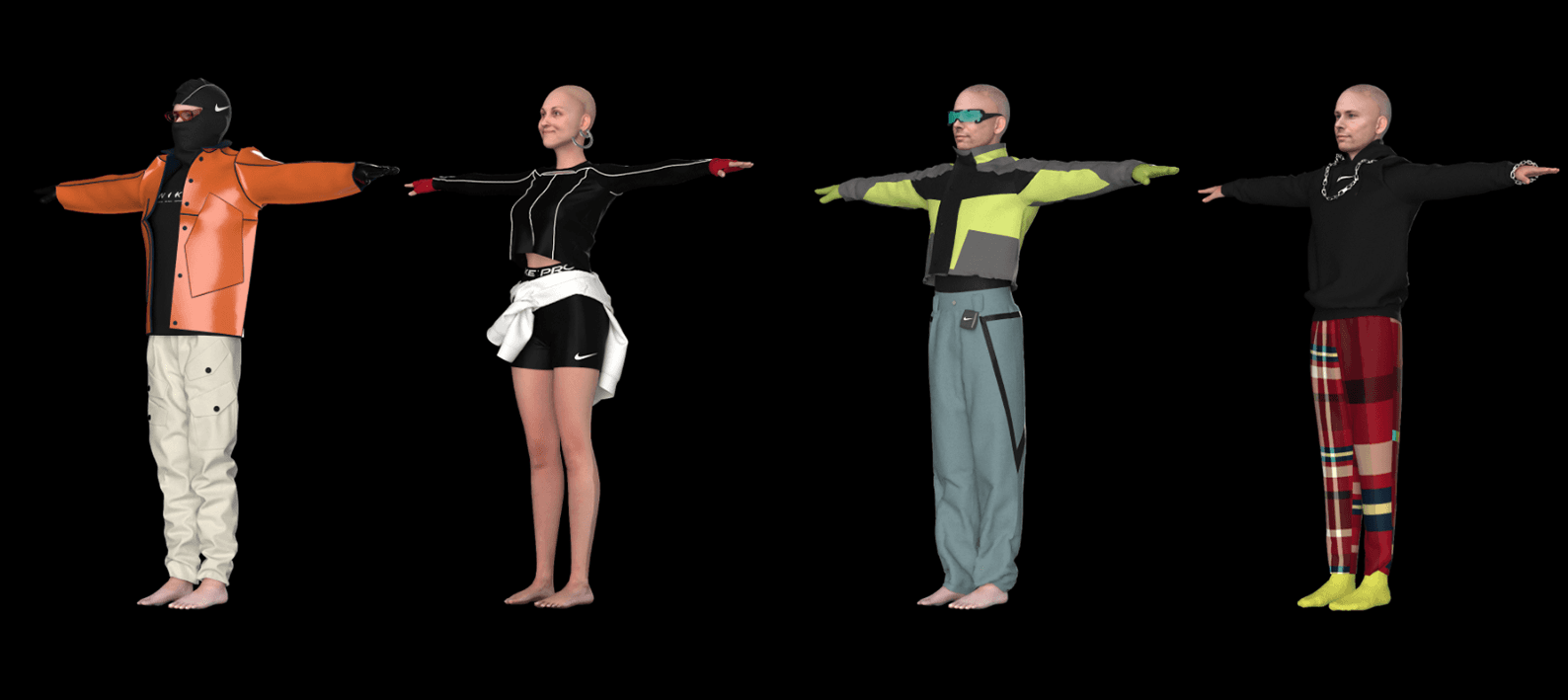 Avatar sample wearing clothers designed for Air Max Day 2023 interactive experience.