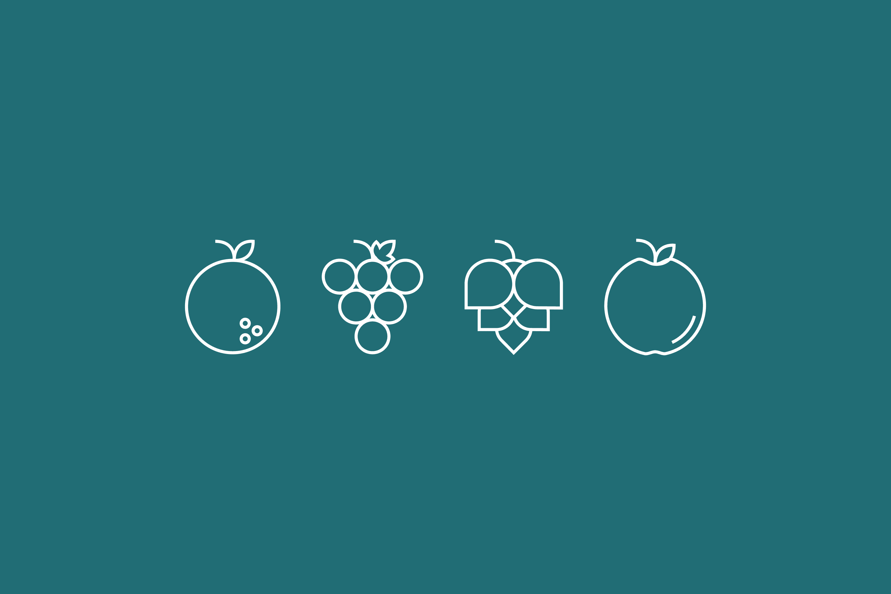 Fruit and hops icons