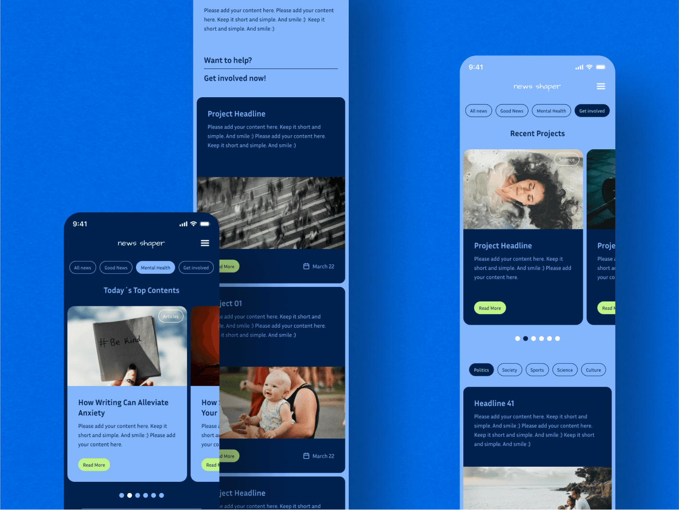 UI Design App News Shaper