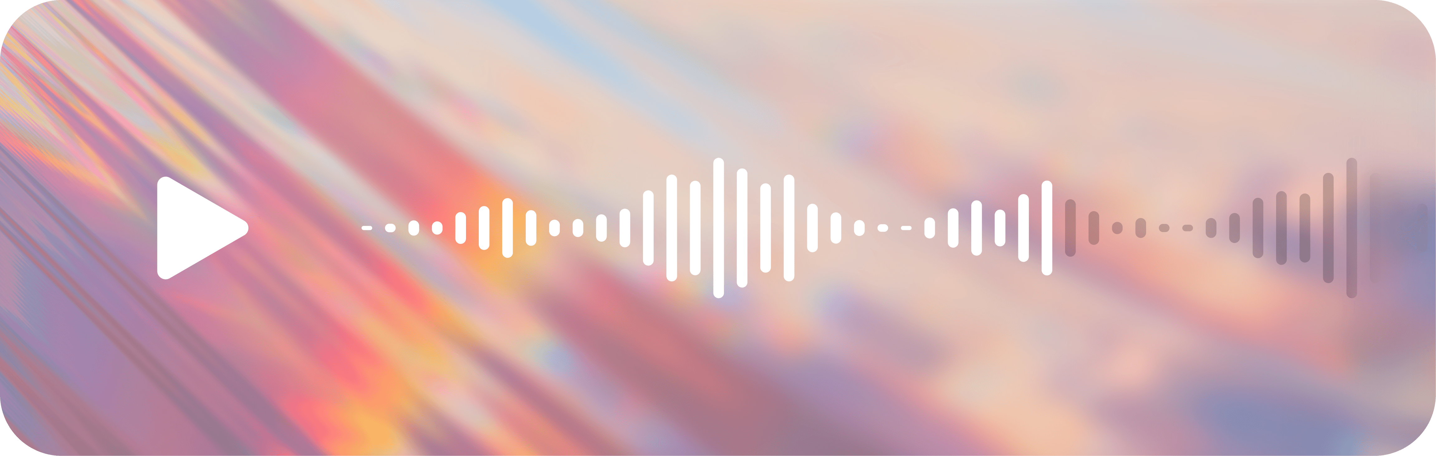 "Music Library" graphic with an audio waveform and play button overlay, featuring a textured orange background.