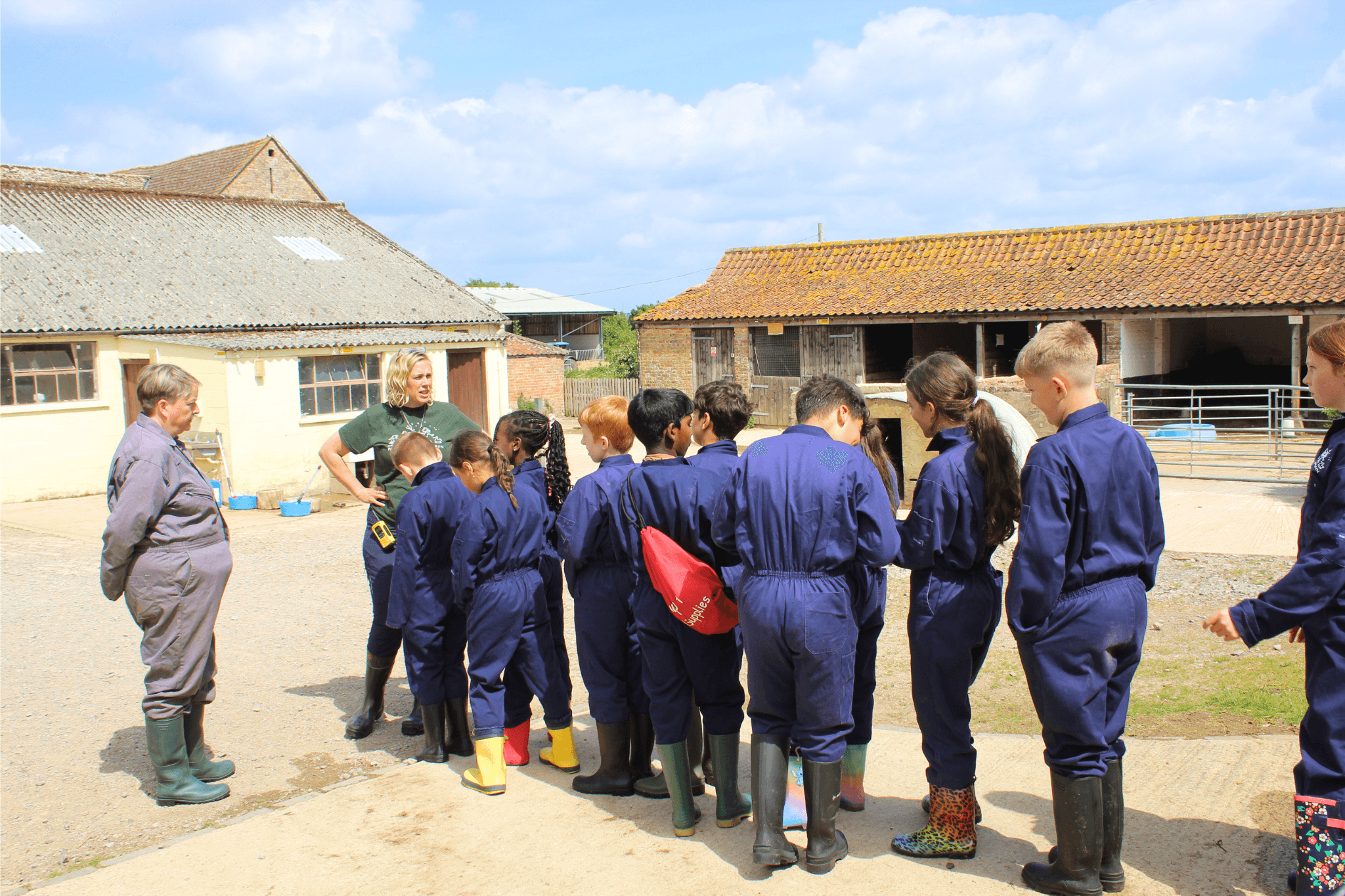 Group of children at a farm