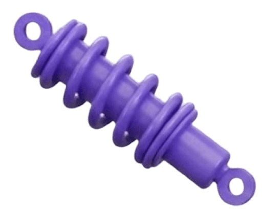 A 3D rendered geometric shape resembling a purple plastic pipe connector with six cylindrical openings arranged symmetrically, showcasing a modern and abstract design.