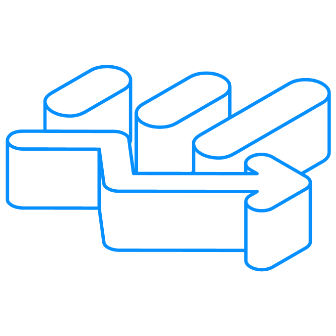 Data pipeline flow system process automation icon design