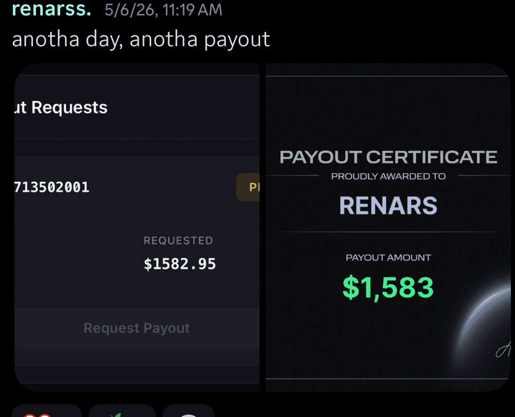 Lucid payout certificate for Renars