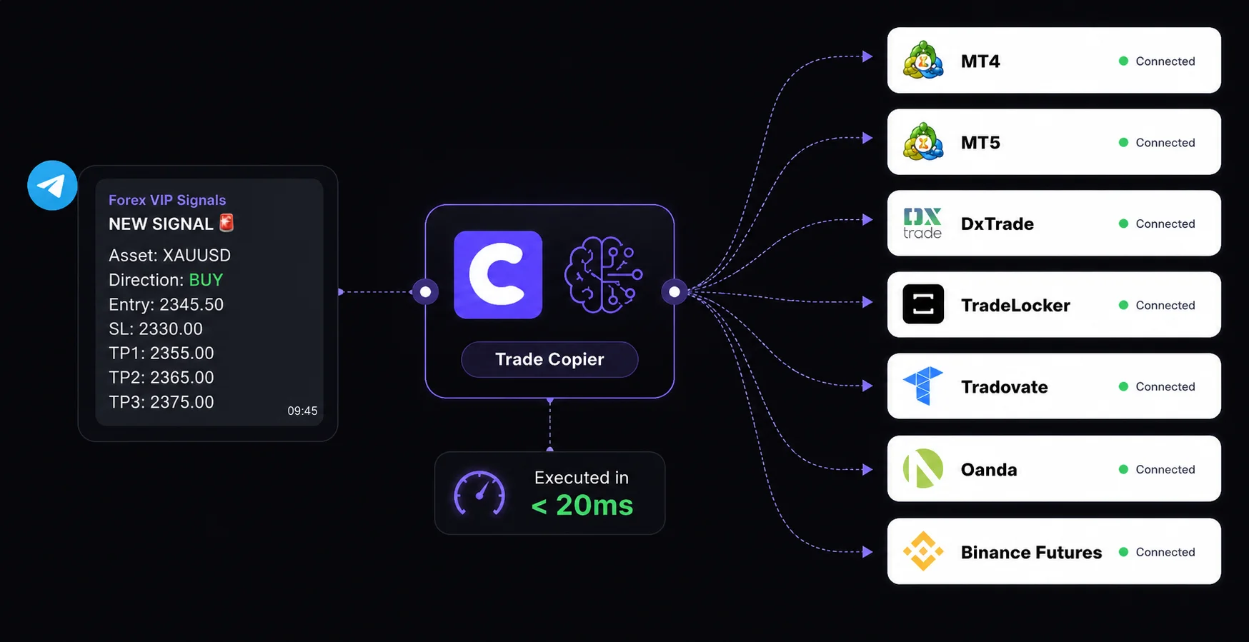Instant execution to multiple platforms