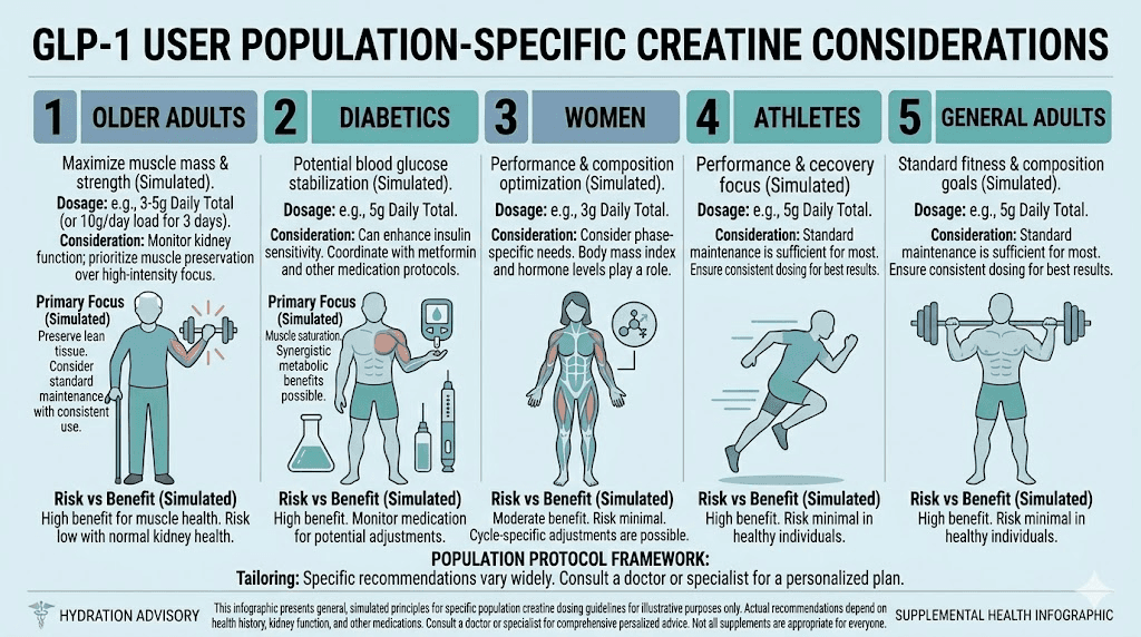 Creatine supplementation guide for different GLP-1 medication user populations