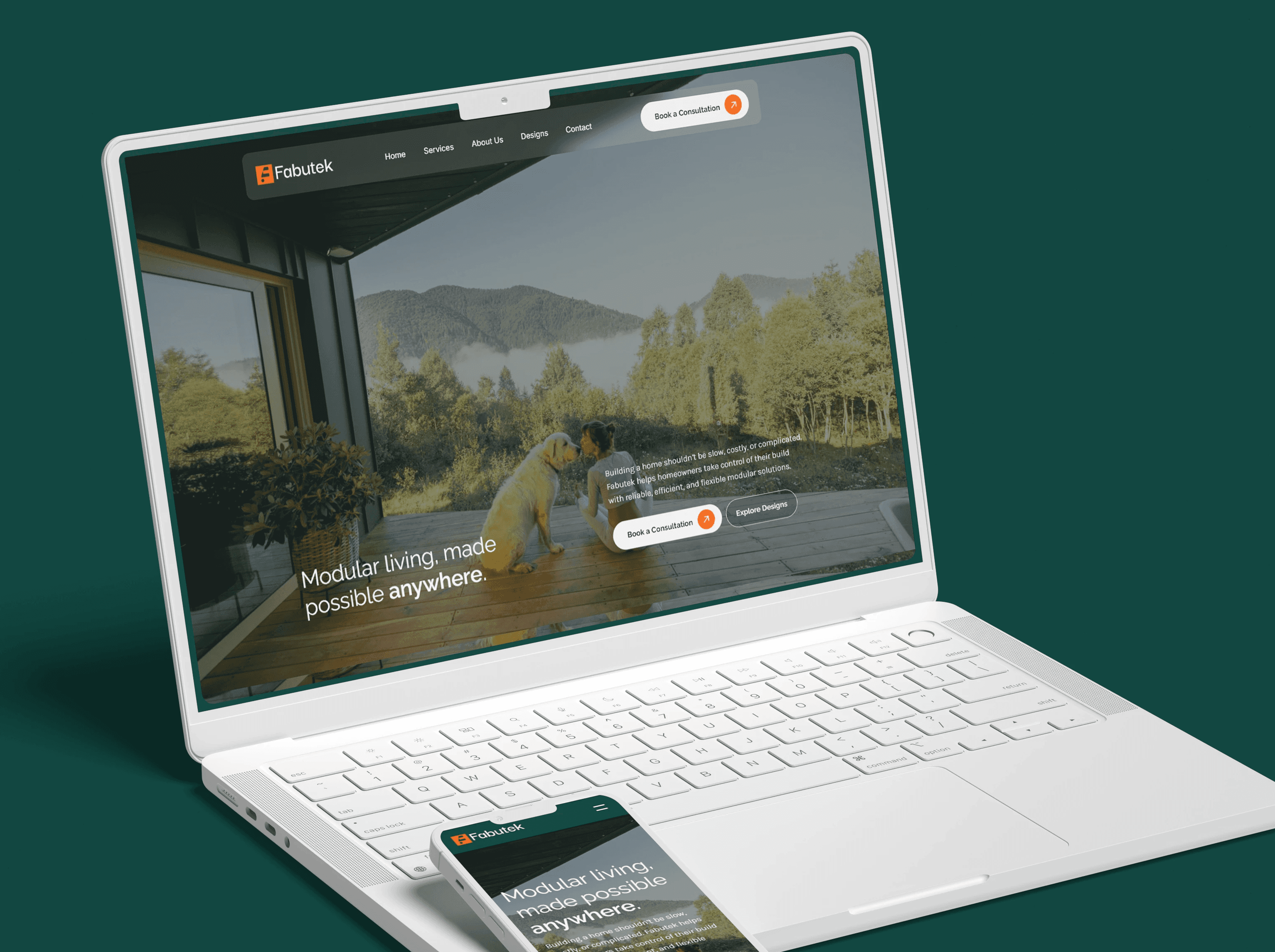 Flatlay mockup for desktop website design for Nexus Group
