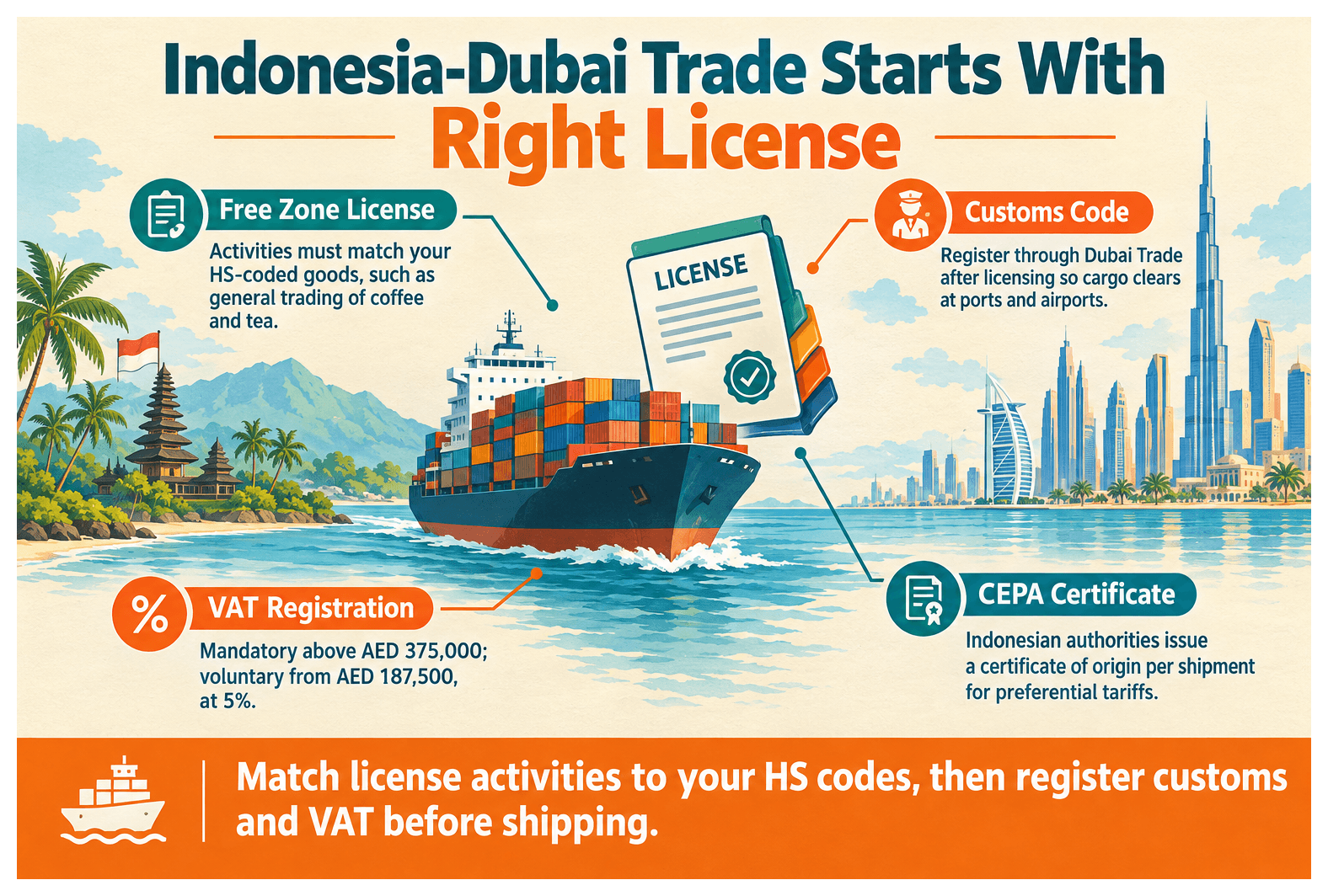 Infographic: Import and Export Between Indonesia and Dubai: What License You Need