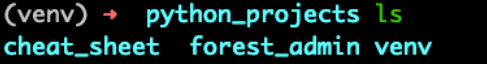 A console with a ls command.