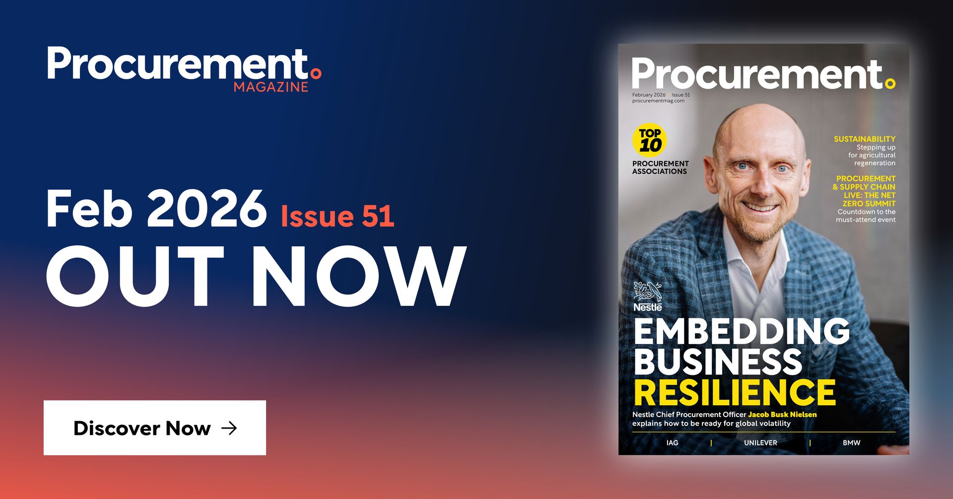 Procurement Magazine’s Latest Issue Features Nestlé’s Chief Procurement Officer, Jacob Busk Nielson, on Global Volatility