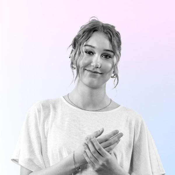 Portrait of Elza Jansone, marketing and support at Vision Maps Studio.