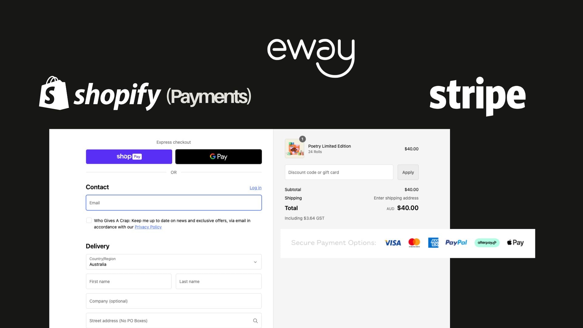 Shopify Payments Gateways