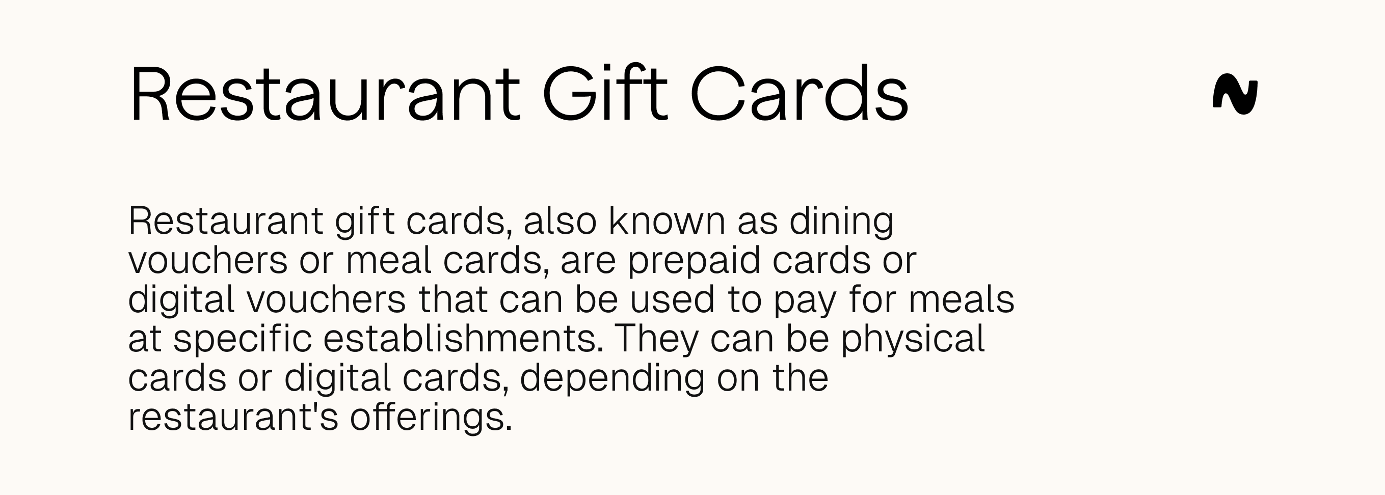 Restaurant Gift Cards Definition