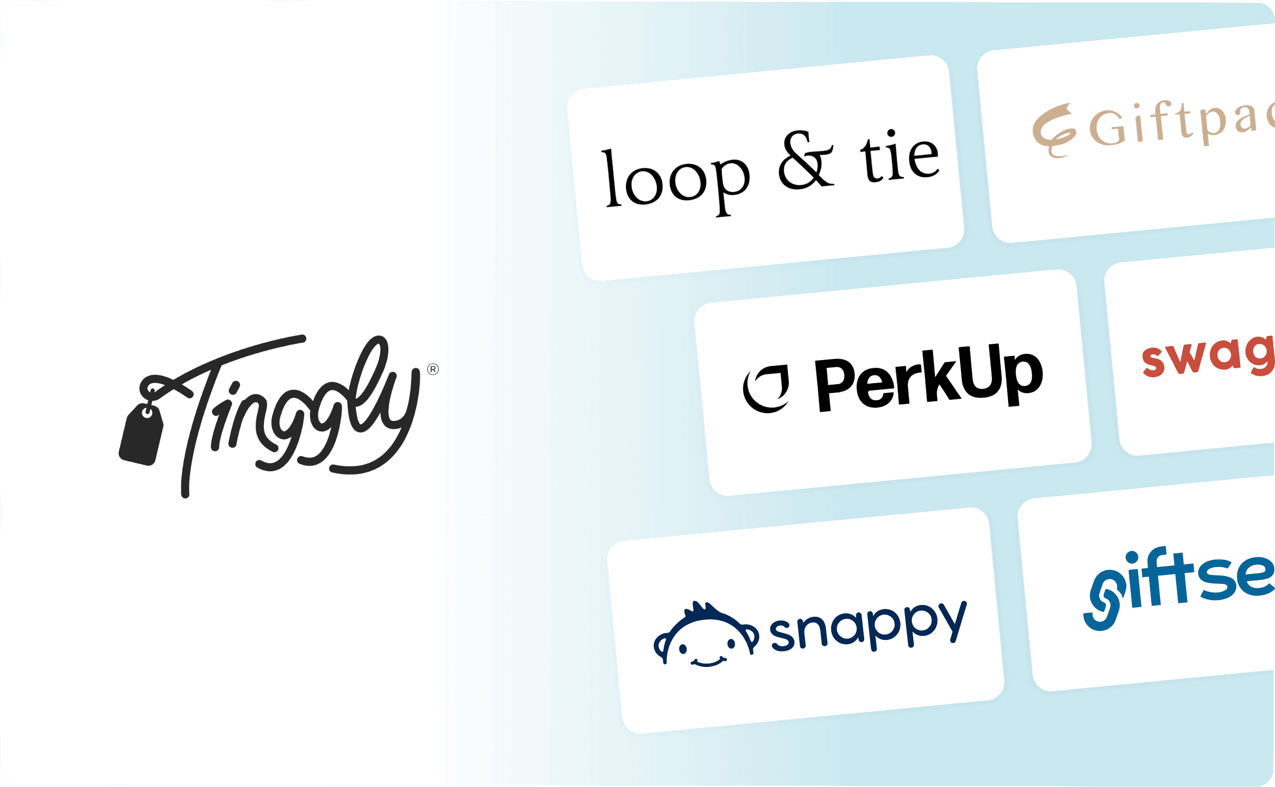 Tinggly alternatives including Loop & Tie, Giftpack, PerkUp, SwagMagic, Snappy, and Giftsenda.