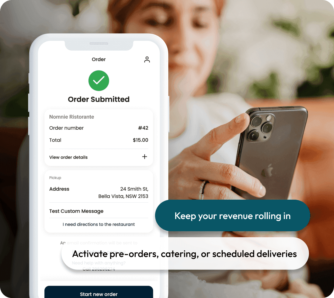customer make a purchase for pre order with online ordering system