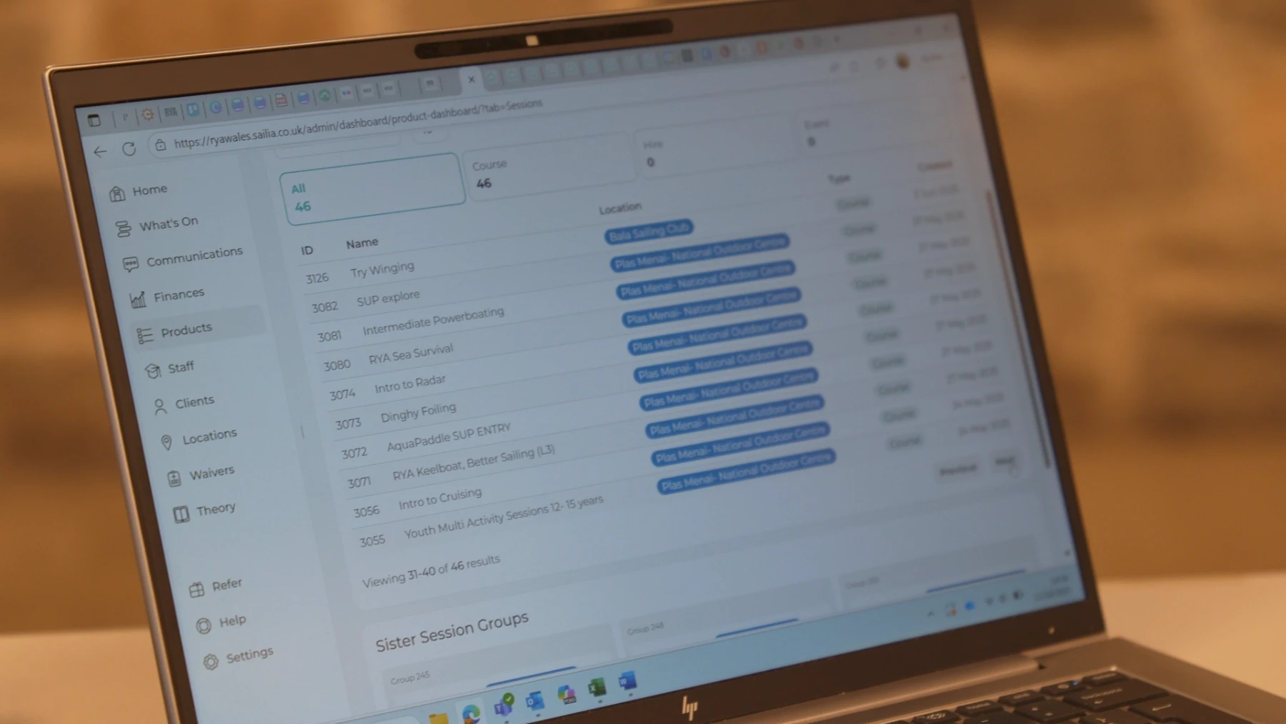 Staff using a digital booking system for activity scheduling