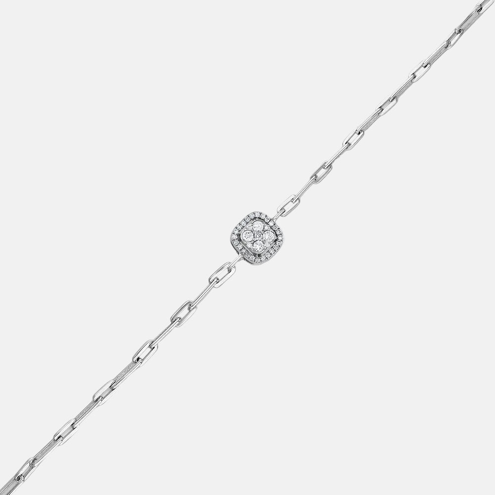 Assos 0.27 Karat Baget Pırlanta 14 Ayar Beyaz Altın Bileklik