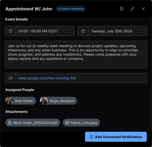 Appointment Popup