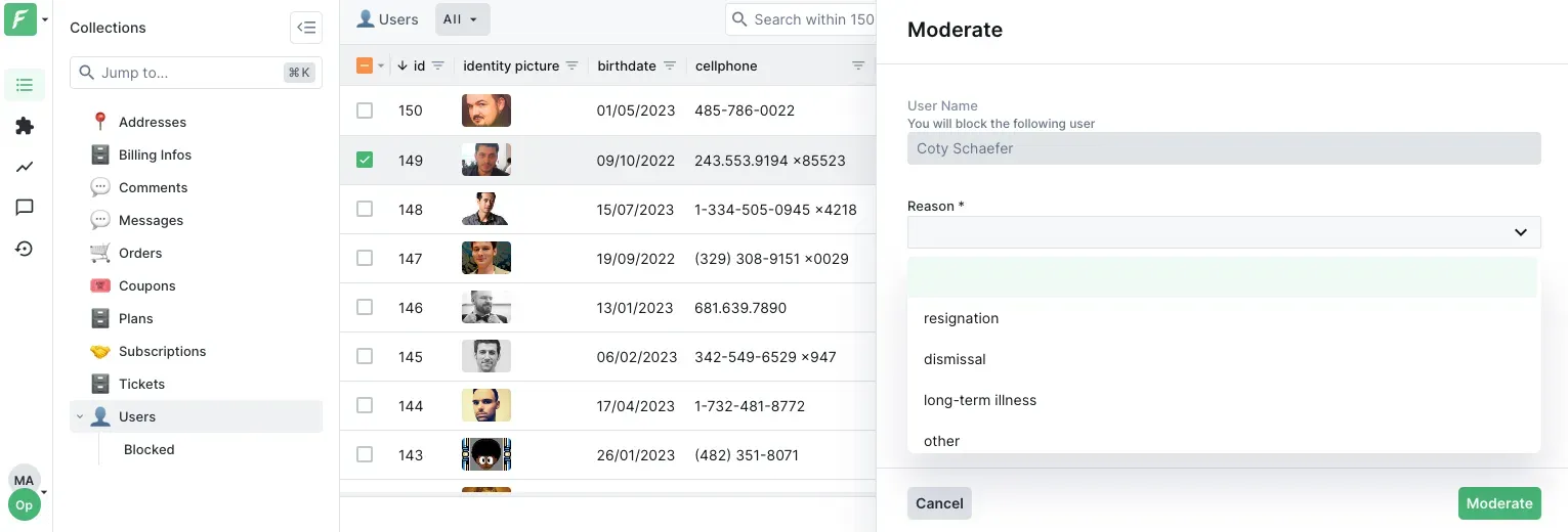 Forest Admin Action Form with new input widgets